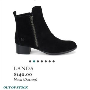 BORN Landa Suede Black Bootie Size 8
